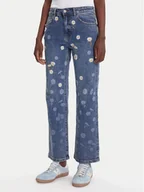 Spodnie damskie - Desigual Jeansy Daisys 25WWDD16 Niebieski Straight Fit - miniaturka - grafika 1