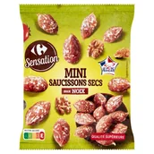 Kiełbasa i wędliny - Carrefour Sensation Mini kiełbaski wieprzowe suszone z orzechami włoskimi 75 g - miniaturka - grafika 1