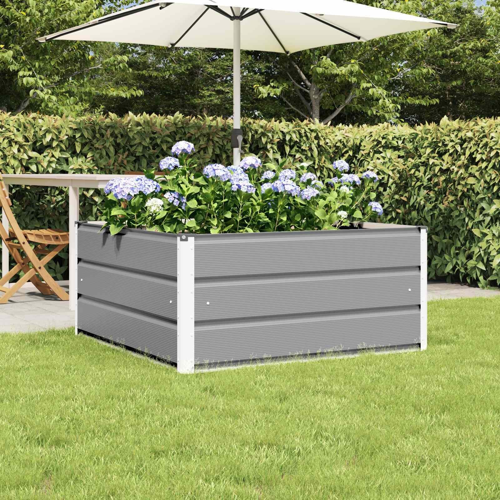 vidaXL Donica Jasnoszary 100 x 100 x 45 cm Stal