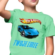 Koszulki męskie - T-Shirt Dziecięcy Koszulka Hot Wheels Mięto Wz 134 - miniaturka - grafika 1