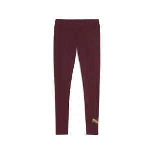 Damskie legginsy ESS METALLIC PUMA Ruby Shimmer Metallic Gold Red - Spodnie sportowe damskie - miniaturka - grafika 1