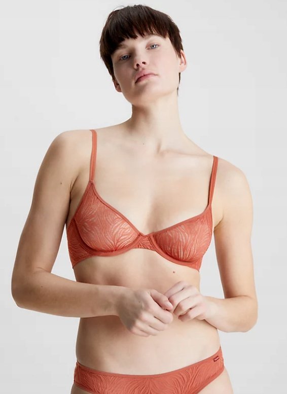 CALVIN KLEIN BIUSTONOSZ POMARAŃCZOWY PÓŁUSZTYWNIANY 85A 2A0E1_A* TIA