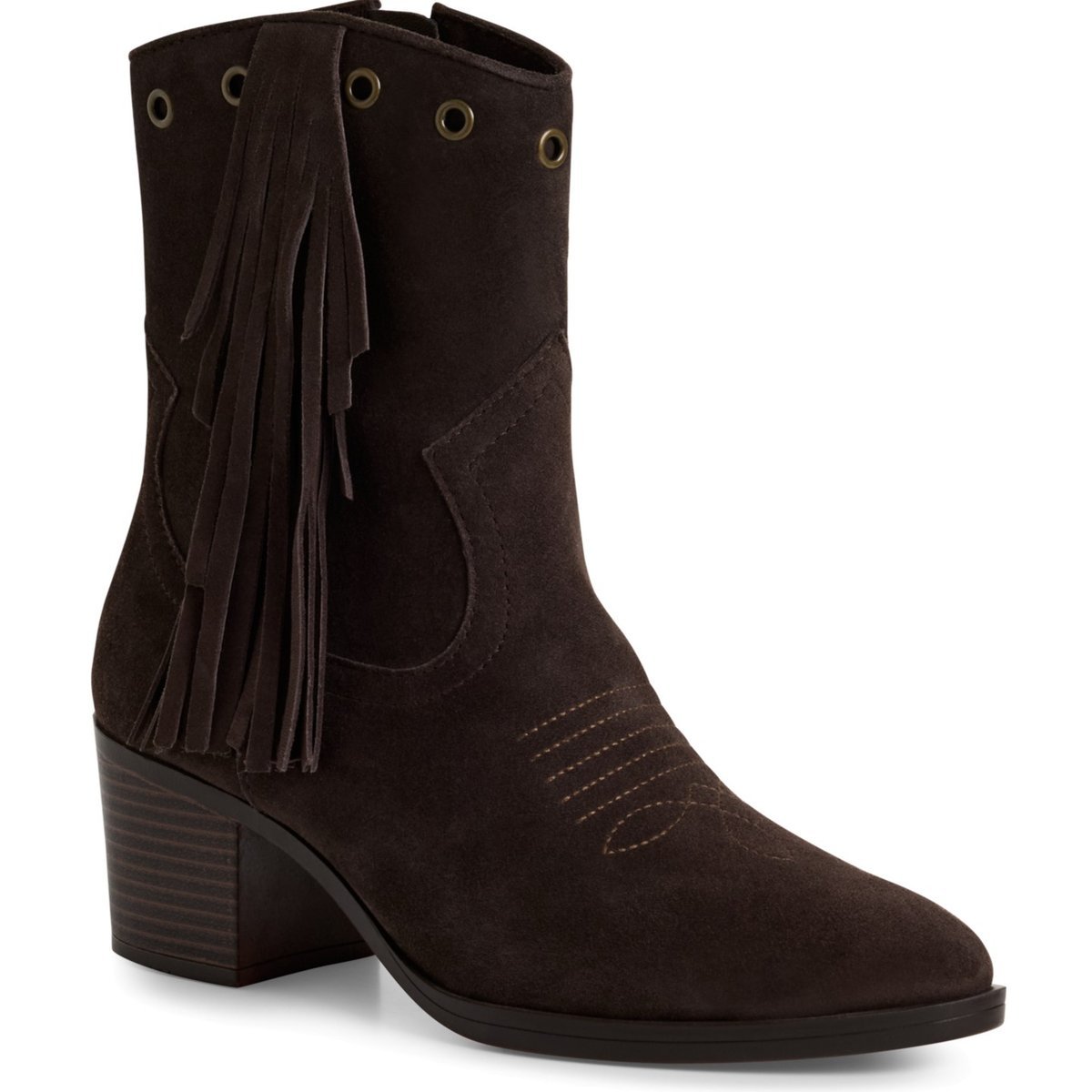 Botki damskie brązowe Marco Tozzi 25363 kowbojki skórzane na obcasie-38