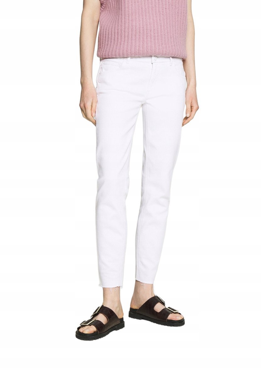 MARC O'POLO BIAŁE JEANSY RURKI Z SUROWYM DOŁEM I ŚREDNIM STANEM 32/32 6BA