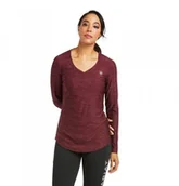 Koszulki jeździeckie - Ariat Koszulka damska z długim rękawem LAGUNA - windsor wine - miniaturka - grafika 1