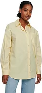 Koszule damskie - NA-KD Damska koszula oversize Basic, Jasnożółty, 64 - miniaturka - grafika 1