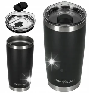 DUŻY KUBEK TERMICZNY 600ML TERMOS NA KAWĘ HERBATĘ STALOWY - JAKOŚĆ PREMIUM - Kubki termiczne - miniaturka - grafika 1