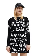 Swetry damskie - Desigual Women's Black JERS_Bet 2000 sweter damski, L - miniaturka - grafika 1