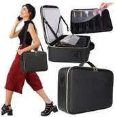 Kosmetyczki, organizery i kuferki - Kosmetyczka kufer XL z lusterkiem podświetlenie LED na kosmetyki akcesoria - miniaturka - grafika 1