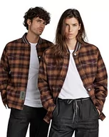 Kurtki męskie - G-STAR RAW Męska kurtka bomber Collar, Wielokolorowy (Dk Fig Harper Check C839-c751), XXL - miniaturka - grafika 1