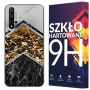 Etui i futerały do telefonów - Etui Do Huawei Nova 5T Marmur Nadruk + Szkło - miniaturka - grafika 1