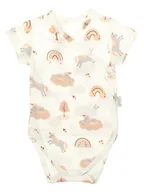 Body dla niemowląt - Niemowlęce body na krótki rękaw z jednorożcem kremowe Nicol,r.62 - miniaturka - grafika 1