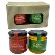 Zestawy upominkowe - Zestaw prezentowy miodów 2x250g Miód wielokwiatowy Miód lipowy - miniaturka - grafika 1