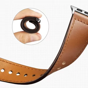 Pasek Alogy Leather Strap Band skóra do Apple Watch 1/2/3/4/5/6/7/8/SE/ULTRA (42/44/45/49mm) brązowy - Akcesoria do smartwatchy - miniaturka - grafika 4