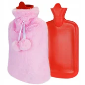 Termofory - Termofor Gumowy Duży na wodę pluszowy pokrowiec 2L - miniaturka - grafika 1