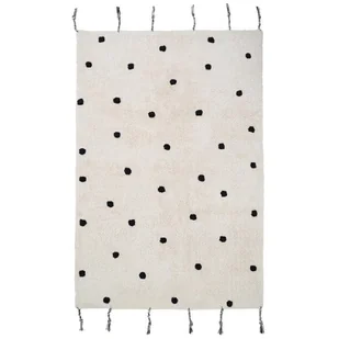 Dywan kremowy w czarne kropki Numi Black 100x150 - Dywany dla dzieci - miniaturka - grafika 1