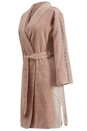 Szlafroki damskie - Krótki damski szlafrok SELYA S Brąz - miniaturka - grafika 1