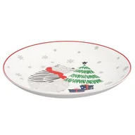 Talerze - Talerz deserowy Winter friends porcelanowy 21 cm niedźwiadek biały - miniaturka - grafika 1