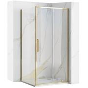 Kabiny prysznicowe - Złota szczotkowana kabina prysznicowa narożna rozsuwana 120x80 Rapid Slide Rea - miniaturka - grafika 1