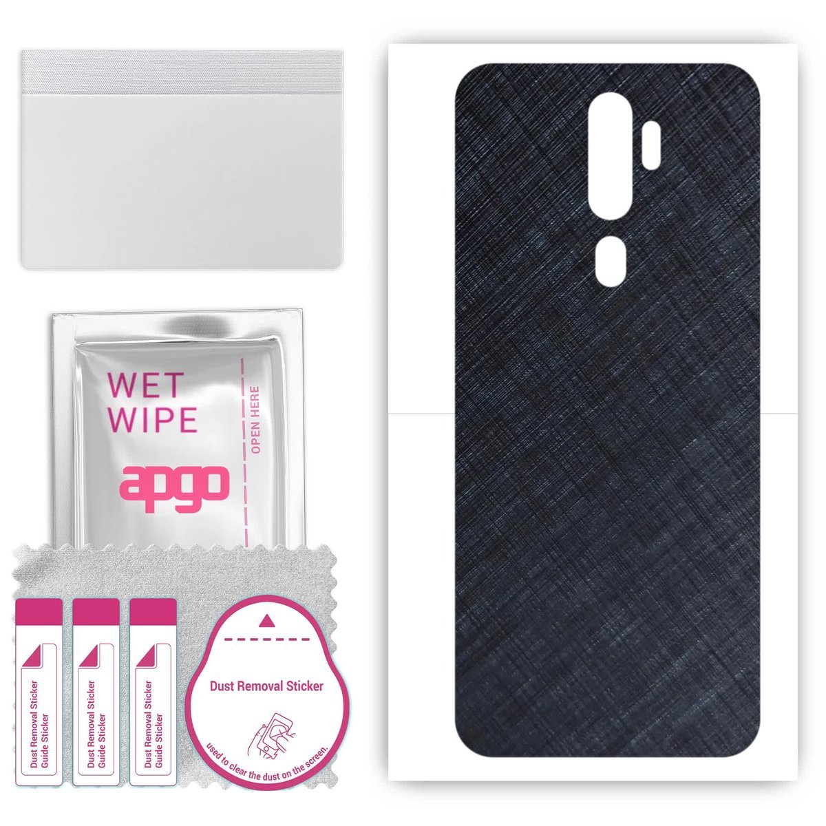 Folia naklejka skórka strukturalna na TYŁ do Oppo A9 - Tytan Niebieski - apgo SKINS