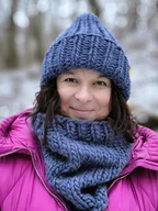 Czapki damskie - Wełniana czapka zimowa WOOLY jeans - miniaturka - grafika 1