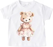 Koszulki dla dziewczynek - Koszulka z misiem dla dziewczynki wzór misiek28 - miniaturka - grafika 1