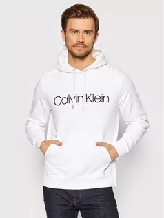 Bluzy męskie - Calvin Klein Bluza Logo K10K104060 Biały Regular Fit - grafika 1