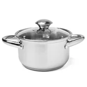 Garnki - Tadar GARNEK STALOWY Z POKRYWKĄ 14cm 1.2L SATYNOWY CORI - miniaturka - grafika 1