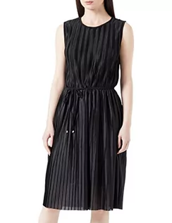Sukienki - ONLY Damska sukienka Onlelema S/L Plisse Dress Box JRS Jersey, czarny, M - grafika 1