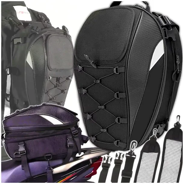 Plecak Motocyklowy 2w1 Torba na Kask Siedzenie Pokrowiec Wodoodporny Moto