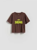 Bluzki dla niemowląt - Reserved - T-shirt z nadrukiem - ciemnofioletowy - miniaturka - grafika 1