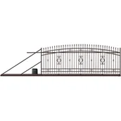 Ogrodzenia - Polbram Brama przesuwna Verona 4x1,6 m lewa brązowa automat - miniaturka - grafika 1