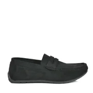 Mokasyny męskie - MĘSKIE MOKASYNY WSUWANE BUTY UNISOFT 4020 CZARNE ZAMSZOWE - miniaturka - grafika 1