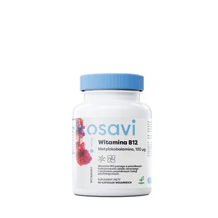 OSAVI Witamina B12 Metylokobalamina 100mcg (Układ nerwowy, Odporność) 60 Kapsułek wegańskich - Witaminy i minerały - miniaturka - grafika 1