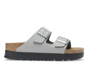 Klapki damskie Birkenstock 1028439 ARIZONA FLEX PLATFORM BFNARROW Szare - Klapki i japonki damskie - miniaturka - grafika 1