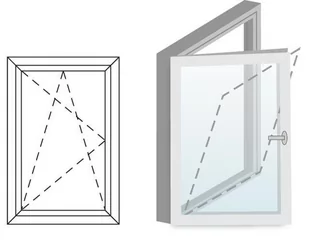 Okno fasadowe 2-szybowe  PCV O15 rozwierno-uchylne jednoskrzydłowe lewe 865x1135 mm białe - Okna - miniaturka - grafika 1