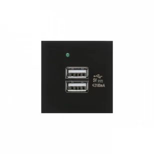 Maclean Gniazdo USB x2 z ładowarką pasuje do szklanych ramek MCE728B Czarne - Żarówki LED - miniaturka - grafika 1