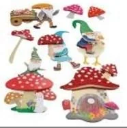 Zeszyty szkolne - Dekoracje samoprzylepne papierowe 3d krasnale 8 szt - miniaturka - grafika 1