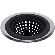 Ściereczki, gąbki, czyściki - Sitko do zlewu z silikonu, Ø 13 cm, czarne - miniaturka - grafika 1