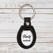 Breloki - Brelok z czarnej skóry i metalu z Twoim zdjęciem - miniaturka - grafika 1