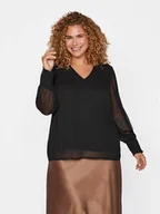 Bluzki damskie - Vila Bluzka 14088480 Czarny Regular Fit - miniaturka - grafika 1