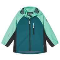 Kurtki i płaszcze dla chłopców - Dziecięca kurtka softshellowa Reima Temppu Dark Teal Rozmiar dziecięcy: 98 / Kolor: zielony/szary - miniaturka - grafika 1