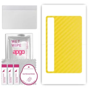 folia naklejka skórka strukturalna na TYŁ do TCL TAB 8 LE - Carbon Żółty - apgo SKINS - Akcesoria do tabletów i e-booków - miniaturka - grafika 1