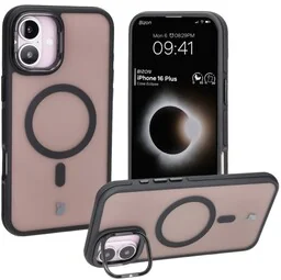 Bizon Etui z podstawką i pierścieniem magnetycznym Case Eclipse do iPhone 16 Plus, przydymione z czarną ramką - Etui i futerały do telefonów Bizon Etui z podstawką i pierścieniem magnetycznym Case Eclipse do iPhone 16 Plus, przydymione z czarną ramką - Etui i futerały do telefonów - miniaturka - grafika 1