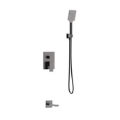 Baterie wannowe i prysznicowe - Zestaw wannowy podtynkowy Valvex Lima grafit szczotkowany 2419948 - miniaturka - grafika 1