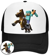 Czapki i chusty sportowe męskie - CZAPKA Z DASZKIEM MINECRAFT DLA DZIECI NA LATO CZARNA BEJSBOLÓWKA - miniaturka - grafika 1