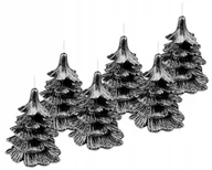 Świece - 6 x świeczki świąteczne choinka 10 cm cała czarna - miniaturka - grafika 1