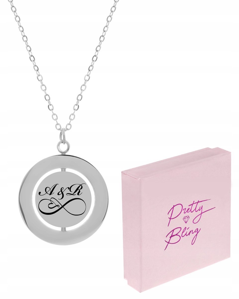 Naszyjnik damski kółko obracane regulowany STAL