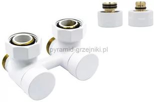 Varioterm Zawór odcinający kątowy Premium Exclusive ze złączką PEX/CU bez głowicy - biały PEX - alu-pex PREGS0206/FK(PEX) - Zawory i kraniki - miniaturka - grafika 1
