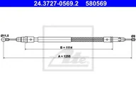 Linki hamulca postojowego - ATE LINKA HAMULCA 24.3727-0569.2 FIAT ULYSSE 2.2D MJ 08-11 LANCIA PHEDRA 2.0D MJ 06-10 - miniaturka - grafika 1